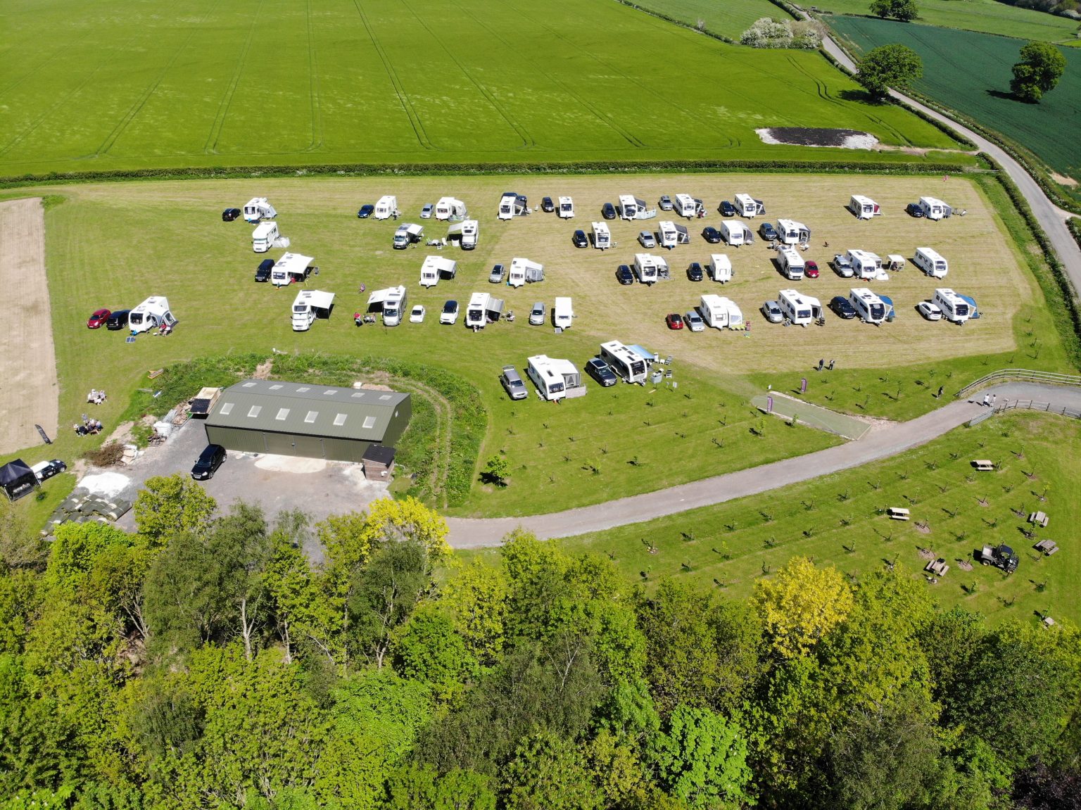 Caravan rally field – Lakeside Meadow and Heritage Wood